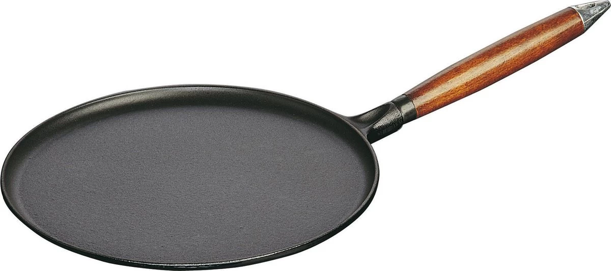 Staub Flensjespan - Houten Steel - 28 Cm - Zwart 1 Staub Flensjespan - Houten Steel - 28 Cm - Zwart