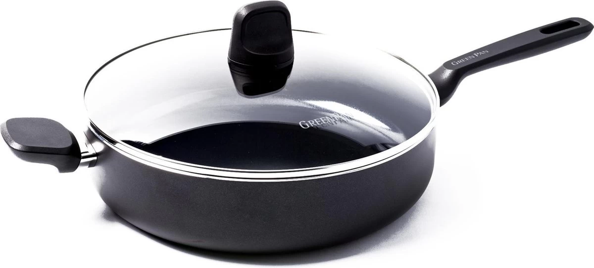 GreenPan Memphis Hapjespan 28cm - Zwart - Inductie - PFAS-vrij 1 GreenPan Memphis Hapjespan 28cm - Zwart - Inductie - PFAS-vrij