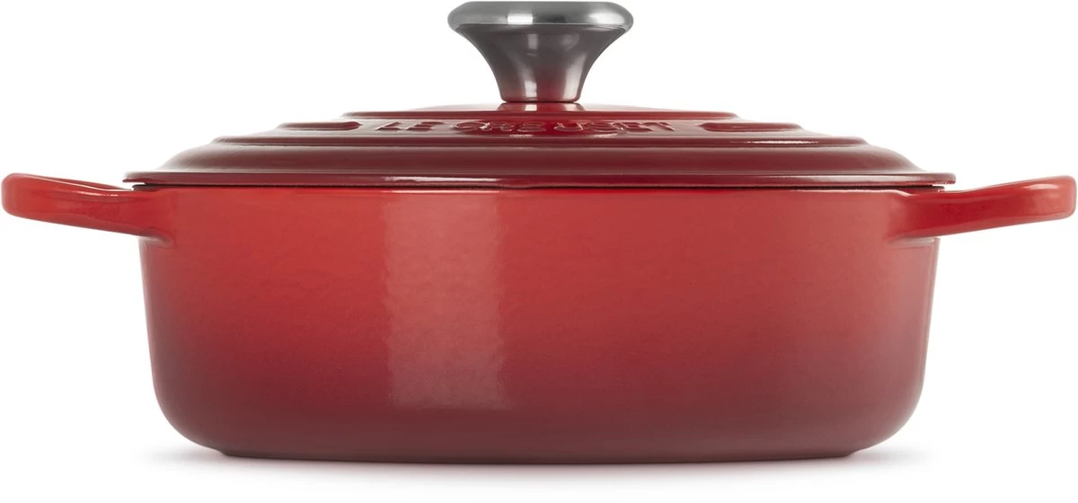 Le Creuset - Gietijzeren - Lage Braadpan - 24cm - Kersenrood 10 Le Creuset - Gietijzeren - Lage Braadpan - 24cm - Kersenrood - Afbeelding 10