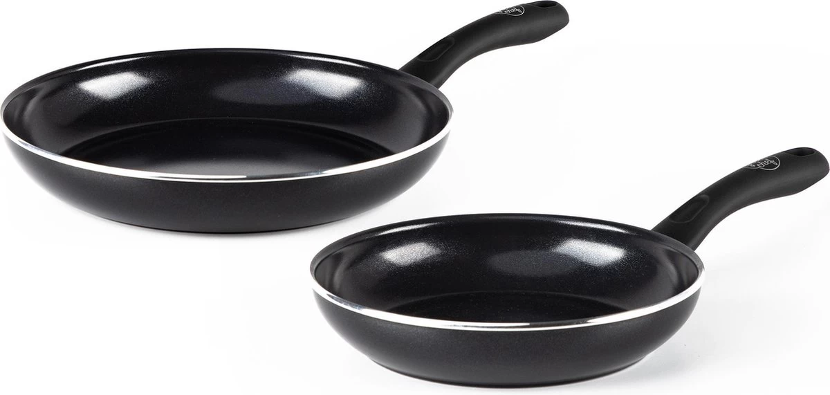 GreenChef Diamond Koekenpannenset Ø 20cm + Ø 28cm - Zwart - Inductie - PFAS-vrij 1 GreenChef Diamond Koekenpannenset Ø 20cm + Ø 28cm - Zwart - Inductie - PFAS-vrij