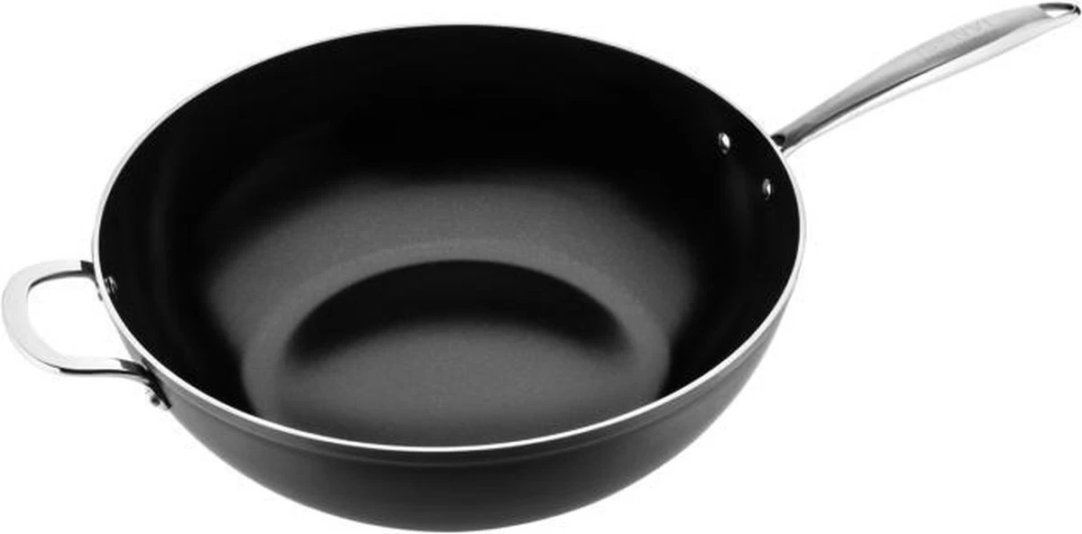 ISENVI Victoria Forged Keramische Wokpan 32CM - RVS Greep 1 ISENVI Victoria Forged Keramische Wokpan 32CM - RVS Greep