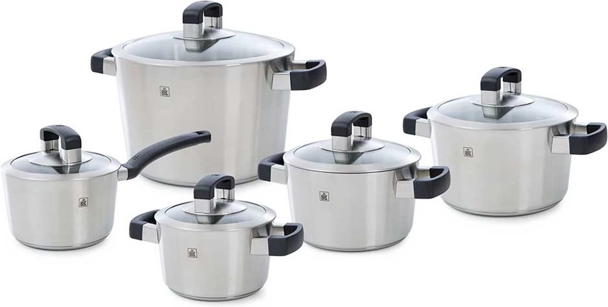 BK Conical Cool Glas Pannenset - 5-delig - Glazen Deksels - Geschikt Voor Alle Warmtebronnen 1 BK Conical Cool Glas Pannenset - 5-delig - Glazen Deksels - Geschikt Voor Alle Warmtebronnen