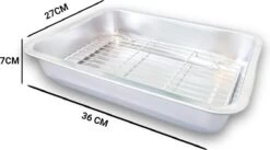 YUGN COMBI Set Braadslede Ovenschaal Combi Braadslee Oven Set - 2x Braadslede Met Rooster Voor Ovengerechten - 36x27x7CM En 40x30x7CM En Inclusief Bakkwast - Cadeau- Cadeautip -Korting Op Keukengerei 1200x666 12