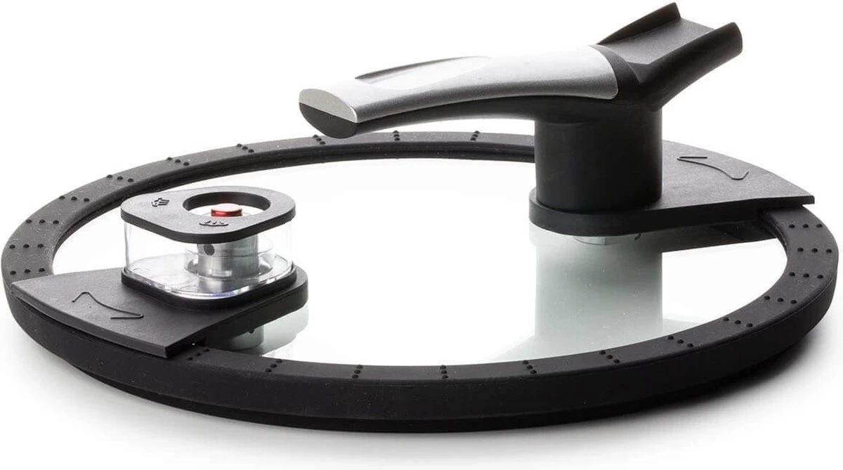 Rosmarino - Snelkookpan Met Glazen Deksel - Zwart - Ø24cm - 5 Liter - 100% PFAS & PFOA Vrij - Aluminium - Pressure Cooker - Non-stick Minerale Coating - Ergonomische Handgrepen - Geschikt Voor Alle Warmtebronnen 6 Rosmarino - Snelkookpan Met Glazen Deksel - Zwart - Ø24cm - 5 Liter - 100% PFAS & PFOA Vrij - Aluminium - Pressure Cooker - Non-stick Minerale Coating - Ergonomische Handgrepen - Geschikt Voor Alle Warmtebronnen - Afbeelding 6