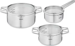 Tefal Nordica Pannenset 3 Delig - Steelpan Ø 16 Cm & Kookpan Ø 20 + Ø 24 Cm