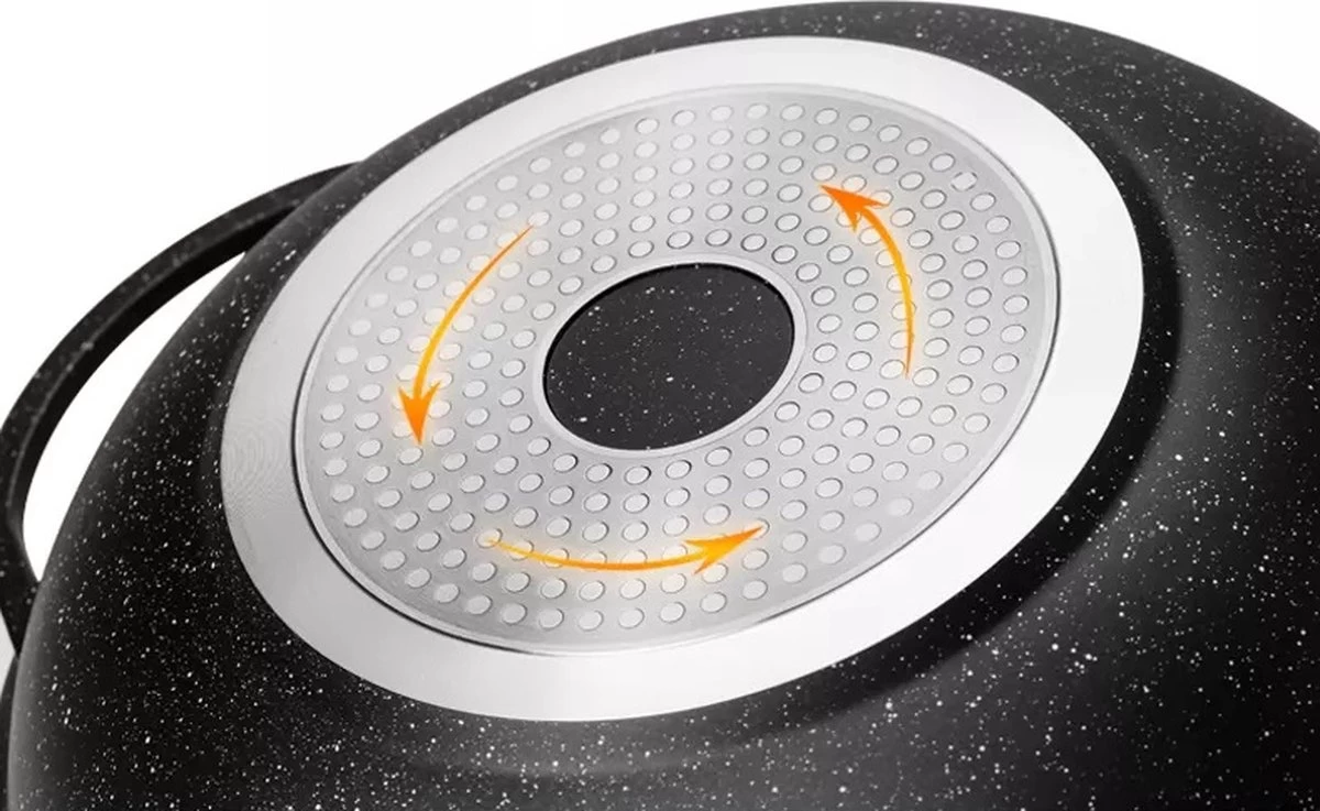 Cheffinger | Luxe Wokpan Met Deksel | 36CM | Alle Warmtebronnen | Oriental 5 Cheffinger | Luxe Wokpan Met Deksel | 36CM | Alle Warmtebronnen | Oriental - Afbeelding 5