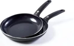 GreenPan Cambridge Koekenpannenset Ø 24cm + Ø 28cm - Zwart - Inductie - PFAS-vrij