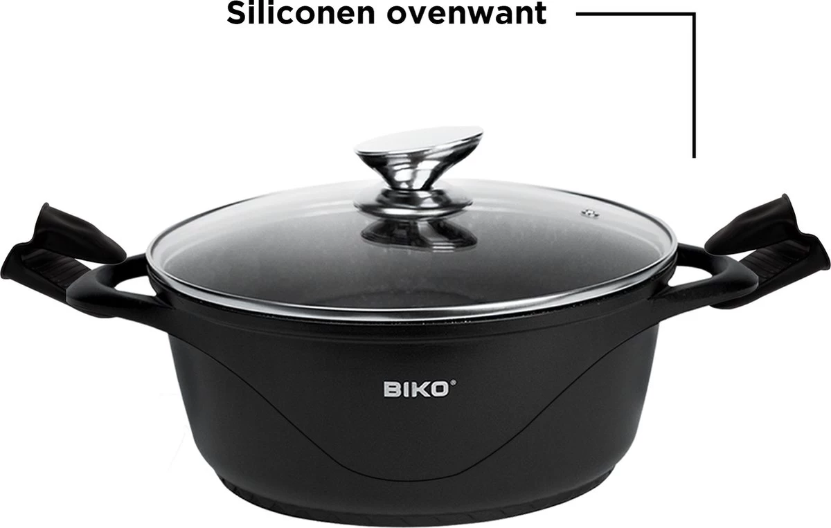 BIKO - Smile Pannen 8 Delige Pannenset - Braadpan - Zwart 9 BIKO - Smile Pannen 8 Delige Pannenset - Braadpan - Zwart - Afbeelding 9