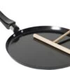 Zwarte Pannenkoekenpan/crepepan 24 Cm Met Anti-aanbak Laag En Houten Beslag Verdeler - Pannenkoeken/crepes - Koken