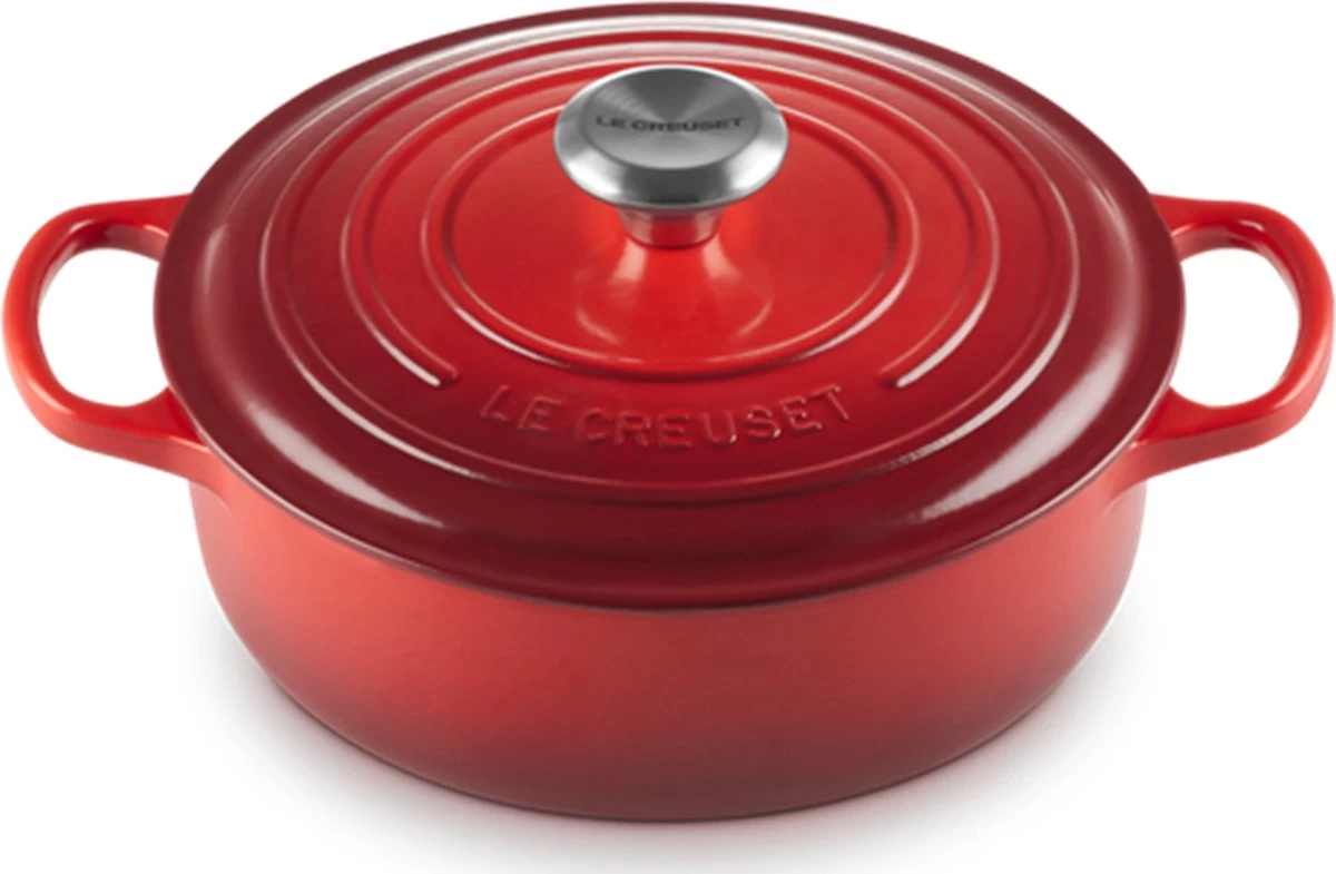 Le Creuset - Gietijzeren - Lage Braadpan - 24cm - Kersenrood 14 Le Creuset - Gietijzeren - Lage Braadpan - 24cm - Kersenrood - Afbeelding 14