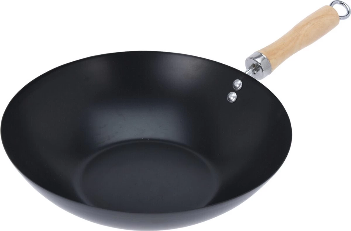 Excellent Houseware Wok Ø30cm Non Stick Zwart Houten Handvat 30 Cm - Pan - Koken - Eten - Keuken 1 Excellent Houseware Wok Ø30cm Non Stick Zwart Houten Handvat 30 Cm - Pan - Koken - Eten - Keuken