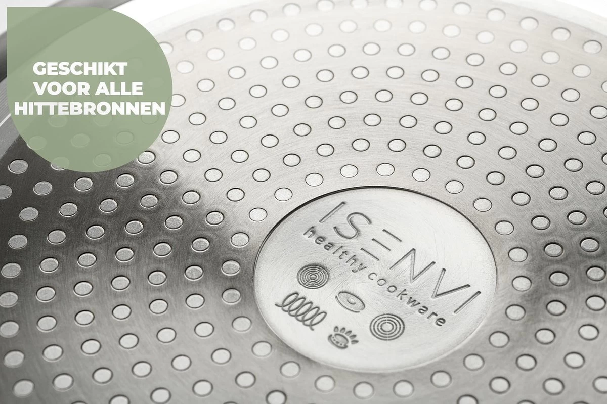 ISENVI Murray Keramische Grillpan 26 CM - RVS Greep 4 ISENVI Murray Keramische Grillpan 26 CM - RVS Greep - Afbeelding 4