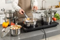 Swiss Pro + Pannenset - 12 Delig - RVS - Roestvrijstalen Kookgerei 18/10 -Korting Op Keukengerei 1200x799 2