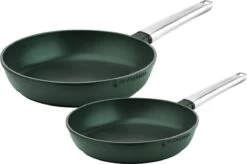Westinghouse Pannenset - Performance Series Koekenpan 24cm + Koekenpan 28cm - Groen - Koekenpannenset 2-delig - Geschikt Voor Alle Warmtebronnen Inclusief Inductie
