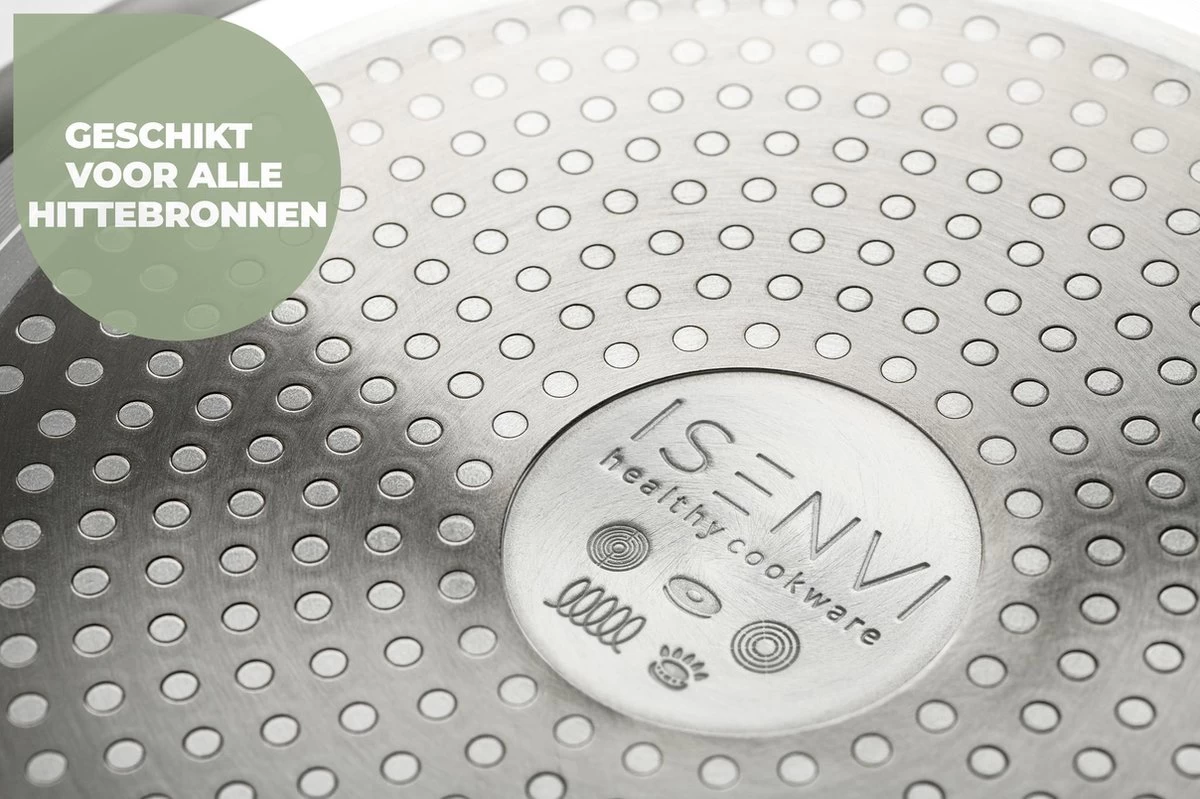 ISENVI Victoria Forged Keramische Koekenpan 24 CM - RVS Greep 7 ISENVI Victoria Forged Keramische Koekenpan 24 CM - RVS Greep - Afbeelding 7