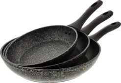 Luxe Marble Stone Pannenset 3-delig | Ø 20 - 24 - 28 Cm - Pannen - Vrij Van PFOA - Alle Warmtebronnen - Anti Aanbak - Extra Sterk