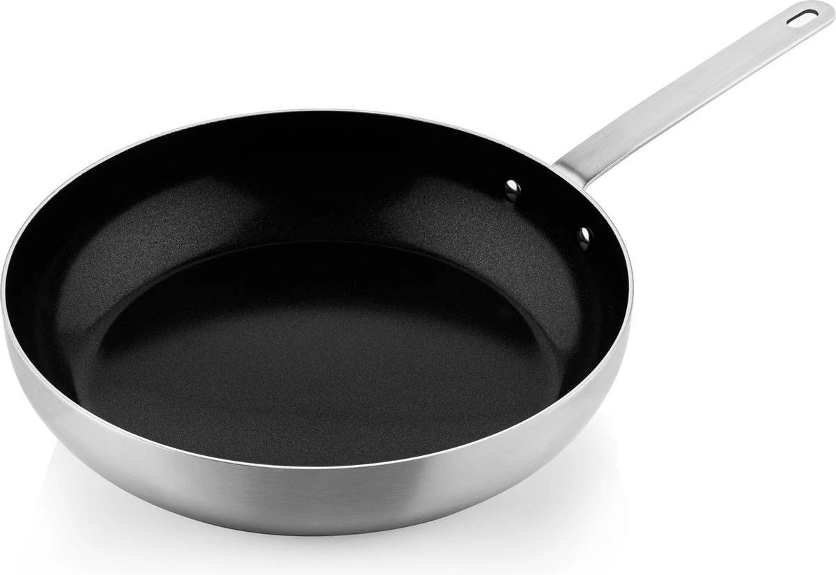 Soenil By ISENVI - Koekenpan Inductie - 28 CM - Keramische Pan - RVS Handgreep 1 Soenil By ISENVI - Koekenpan Inductie - 28 CM - Keramische Pan - RVS Handgreep