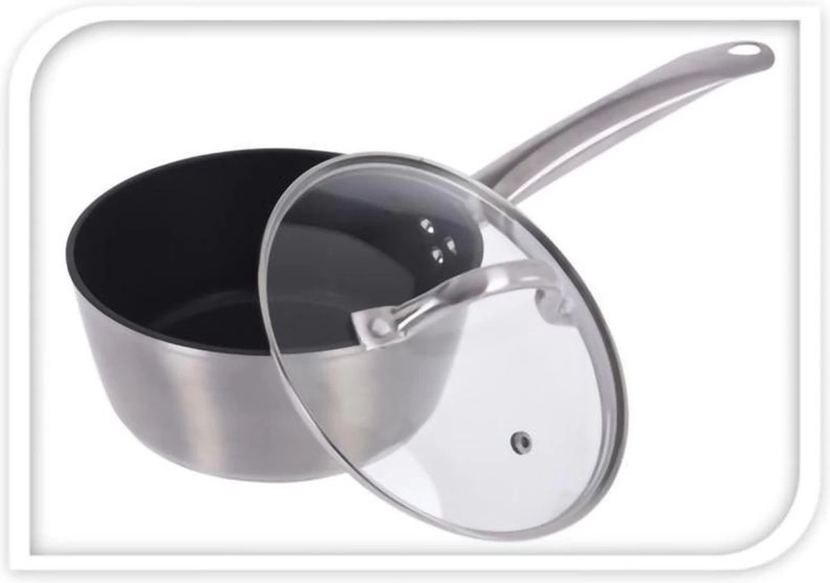 Excellent Houseware Steelpan -18 Cm - Zilver 5 Excellent Houseware Steelpan -18 Cm - Zilver - Afbeelding 5