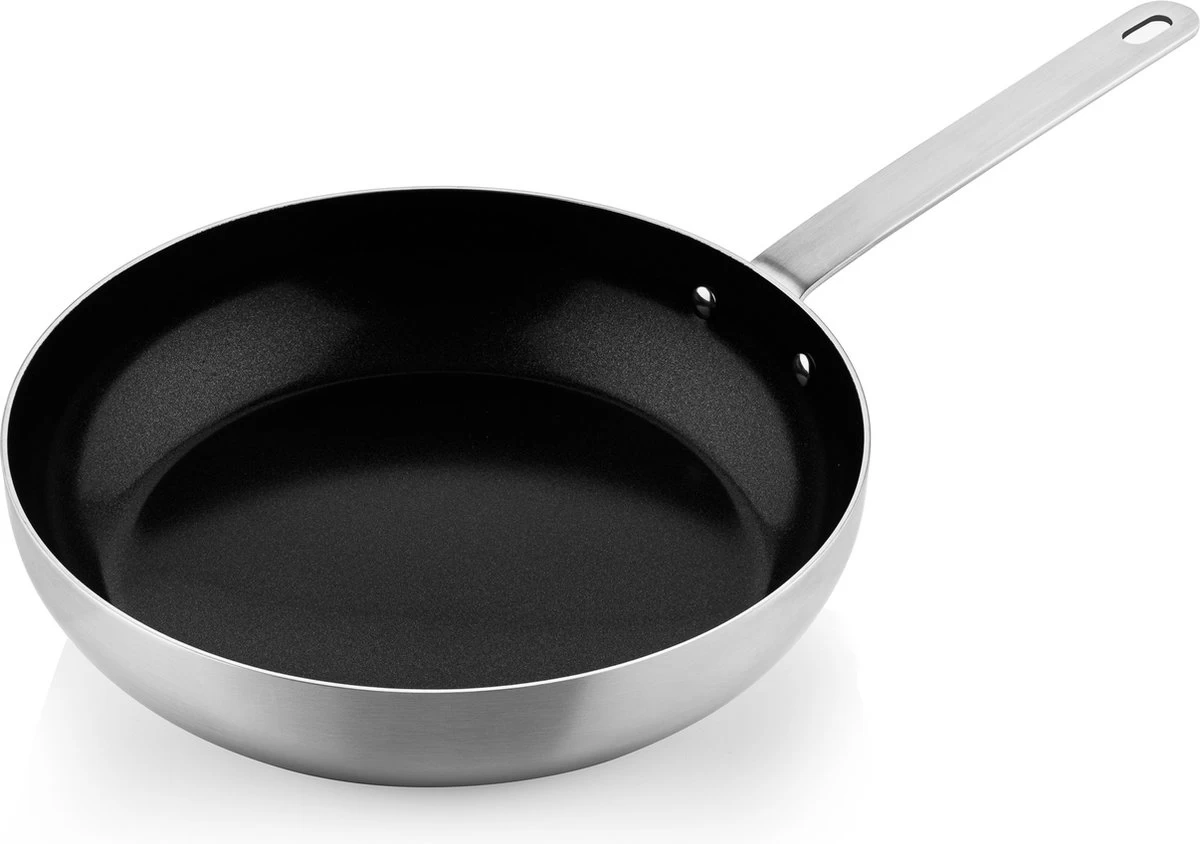 Soenil By ISENVI - Koekenpan Inductie - 24 CM - Keramische Pan - RVS Handgreep 1 Soenil By ISENVI - Koekenpan Inductie - 24 CM - Keramische Pan - RVS Handgreep