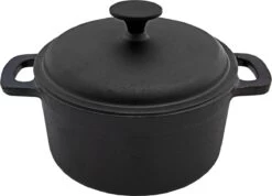 Cast Iron - Braadpan - Gietijzer - Met Deksel - Ø20x9cm - Zwart