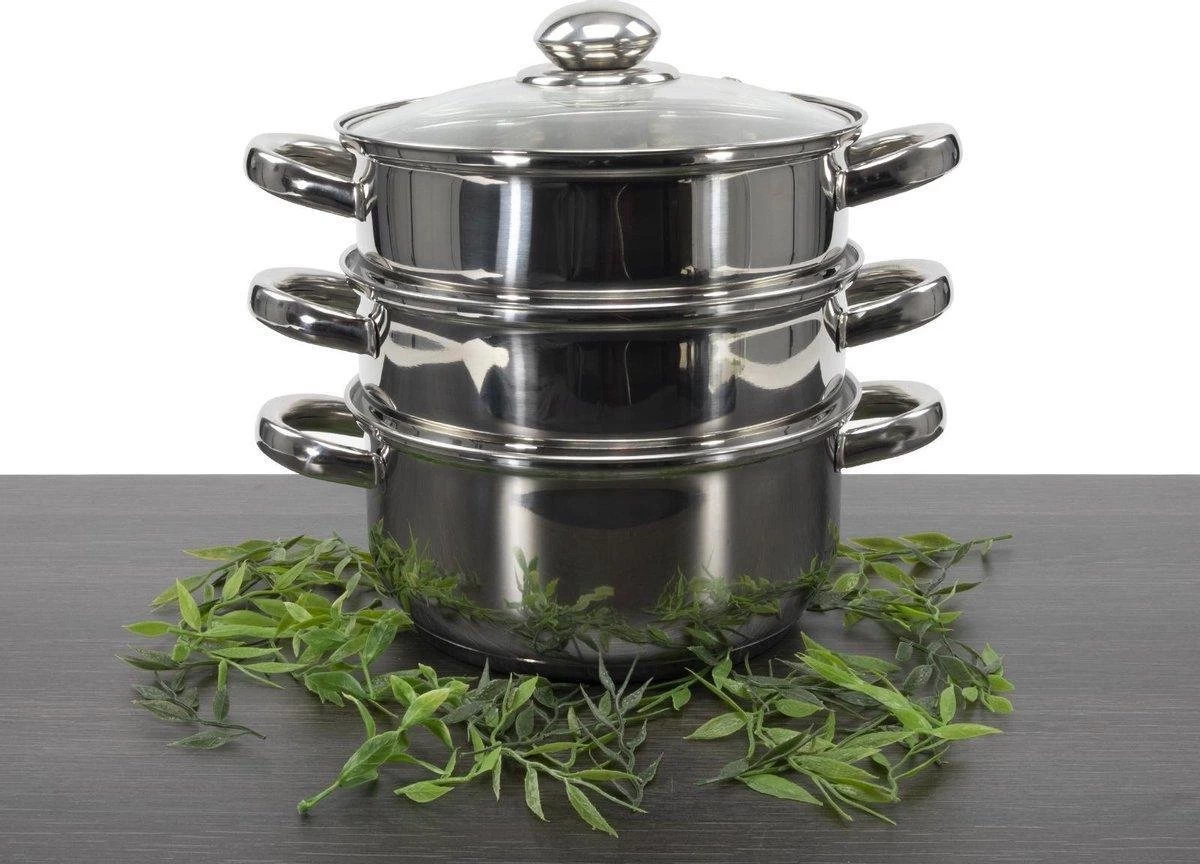 Merkloos Imperial Kitchen Stoompan - 20 Cm - 3 Delig - 21 X 26cm 6 Merkloos Imperial Kitchen Stoompan - 20 Cm - 3 Delig - 21 X 26cm - Afbeelding 6