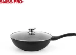 Swiss Pro+ - Marmeren Wokpan - Ø 32 Cm - Geschikt Voor Alle Warmtebronnen