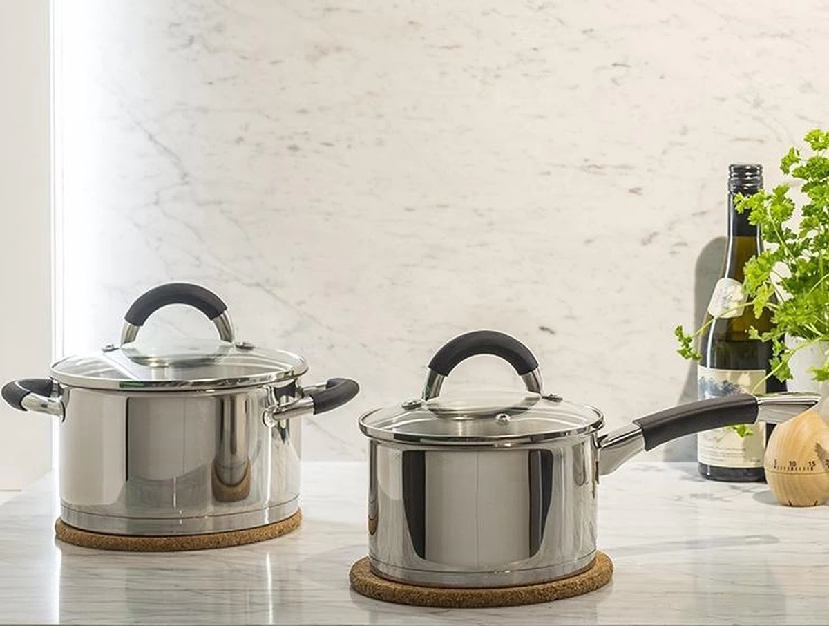 Sola Pannenset Venice - 4 Delig - Ø 16,16,18,20 Cm - Zilver - RVS - Sandwichbodem 7 Sola Pannenset Venice - 4 Delig - Ø 16,16,18,20 Cm - Zilver - RVS - Sandwichbodem - Afbeelding 7