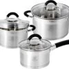 Royal Swiss Pannenset - 6 Delig - RVS - Met Glazen Deksels - Inductie - Met Afgietsysteem - Vaatwasser Bestendig