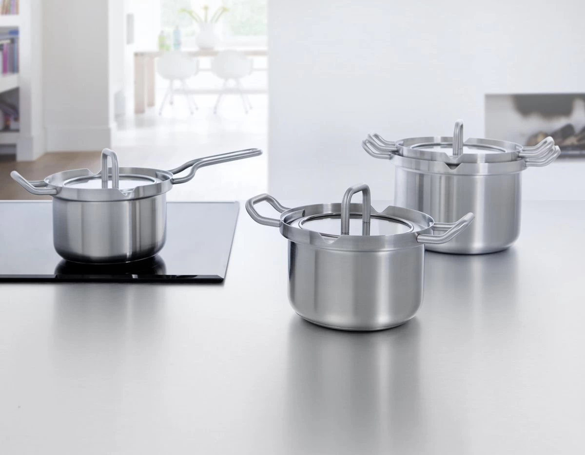 BK-Q-Linair Master Glas Kookpan 18 Cm - RVS - Glazen Deksel - Veilig Afgietsysteem - Inductie 9 BK-Q-Linair Master Glas Kookpan 18 Cm - RVS - Glazen Deksel - Veilig Afgietsysteem - Inductie - Afbeelding 9