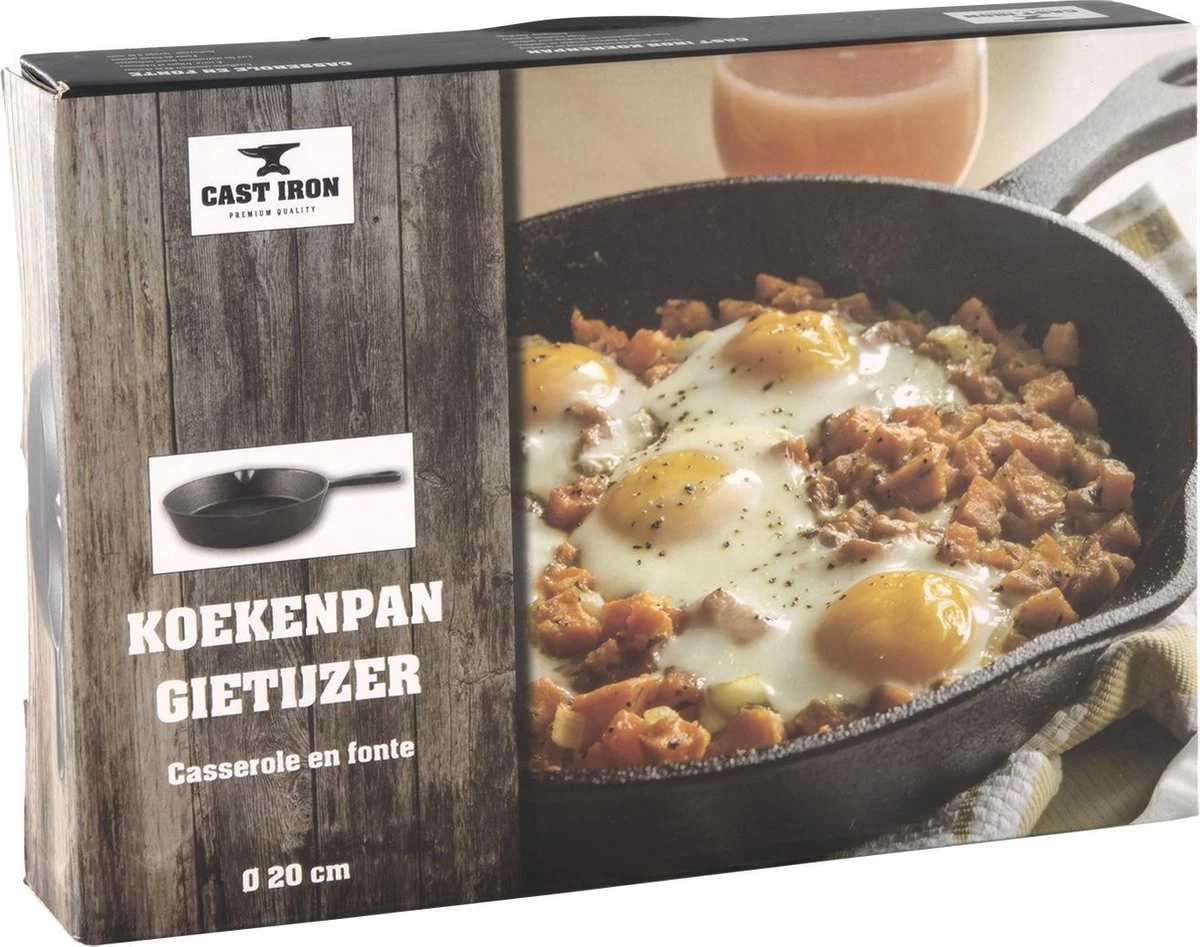Cast Iron - Koekenpan - Barbecue Pan - BBQ - Gietijzer - 20x20cm - Zwart - Barbecue - Zomer - 2 Cast Iron - Koekenpan - Barbecue Pan - BBQ - Gietijzer - 20x20cm - Zwart - Barbecue - Zomer - - Afbeelding 2