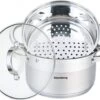 Stoompan 3.1 L - Rijst- En Groentestomer 3-Delig - Ø 20 Cm - Roestvrijstaal Met Glasdeksel - FIRENZE