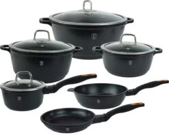 BerlingerHaus Luxe Set Van 6 Pannen Met 4 Deksels - Pannenset Inductie