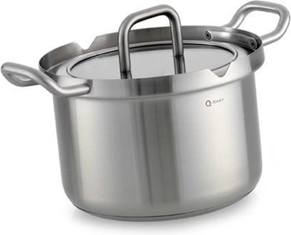 BK-Q-Linair Master Glas Kookpan 18 Cm - RVS - Glazen Deksel - Veilig Afgietsysteem - Inductie 11 BK-Q-Linair Master Glas Kookpan 18 Cm - RVS - Glazen Deksel - Veilig Afgietsysteem - Inductie - Afbeelding 11