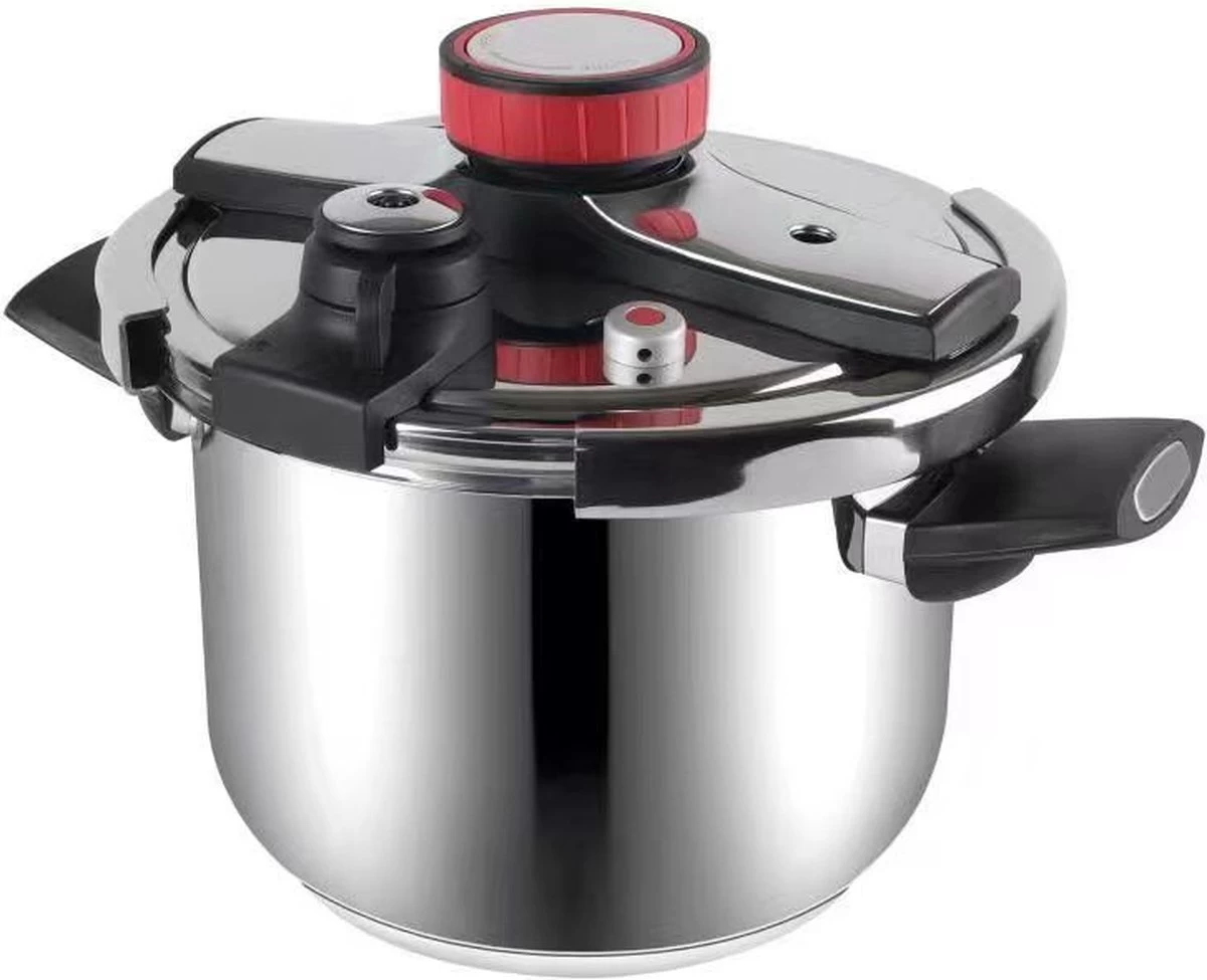 Royal Swiss Snelkookpan / Couscous Pan - 2 In 1 - 10 Liter - Ø 26 Cm - RVS - Inductie - Automatische Sluiting 1 Royal Swiss Snelkookpan / Couscous Pan - 2 In 1 - 10 Liter - Ø 26 Cm - RVS - Inductie - Automatische Sluiting