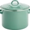 Lite-Body Magnus Soeppan/Stamppotpan Met Deksel - 24cm/8l - Emaille - Olijf Groen