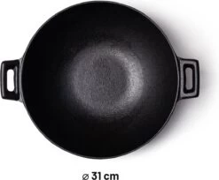 Orange85 Gietijzeren Wokpan - Alle Warmtebronnen - Inductie - Wok - Zwart - 31cm - Gietijzer - Wokpannen -Korting Op Keukengerei 1200x989