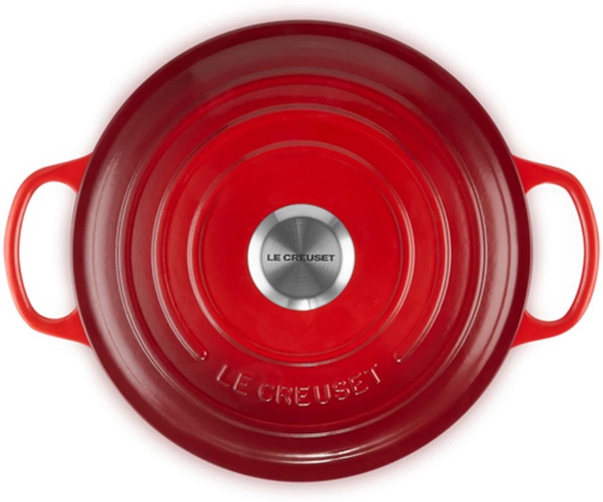 Le Creuset - Gietijzeren - Lage Braadpan - 24cm - Kersenrood 13 Le Creuset - Gietijzeren - Lage Braadpan - 24cm - Kersenrood - Afbeelding 13