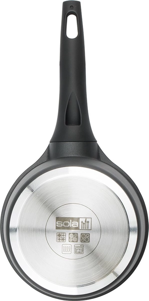 Sola Steelpan Fair Cooking - Ø 18 Cm - Zwart/wit - Aluminium - Antiaanbaklaag 4 Sola Steelpan Fair Cooking - Ø 18 Cm - Zwart/wit - Aluminium - Antiaanbaklaag - Afbeelding 4