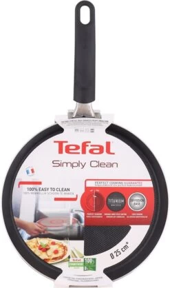 Tefal Simply Clean Pannenkoekenpan - Crêpe Pan Non-stick Coating - Pancake Pan - Titanium - Ø25 Cm - Zwart -Korting Op Keukengerei 709x1200