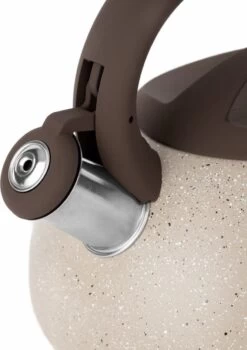 Florina Lava Fluitketel RVS Met Steen Coating 2,5L Voor Alle Warmtebronnen - Waterketel - Waterkoker - Cool Touch Handvat - Bruin / Beige -Korting Op Keukengerei 848x1200 16