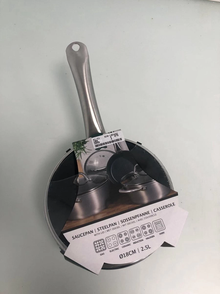 Excellent Houseware Steelpan -18 Cm - Zilver 3 Excellent Houseware Steelpan -18 Cm - Zilver - Afbeelding 3