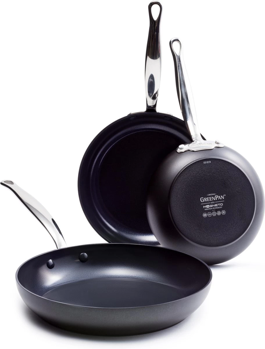 GreenPan Barcelona Infinity Pro Koekenpannenset - 3-delig - Zwart - Inductie - PFAS-vrij 1 GreenPan Barcelona Infinity Pro Koekenpannenset - 3-delig - Zwart - Inductie - PFAS-vrij