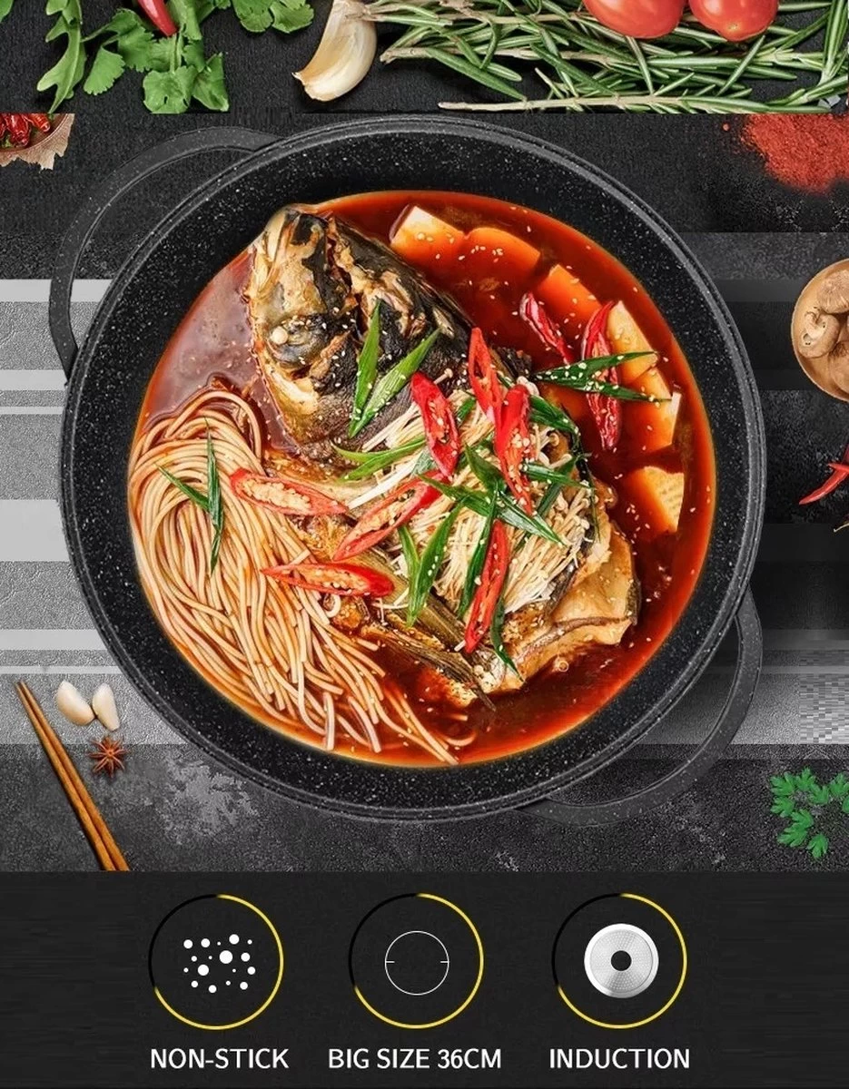 Cheffinger | Luxe Wokpan Met Deksel | 36CM | Alle Warmtebronnen | Oriental 4 Cheffinger | Luxe Wokpan Met Deksel | 36CM | Alle Warmtebronnen | Oriental - Afbeelding 4